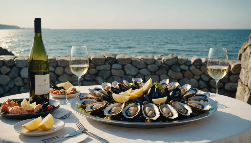fruits de mer vin
